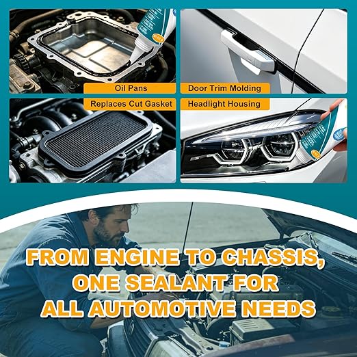 Silicone Sealant – 100% Waterproof, Flexible & Shrink Proof Caulk for Bathroom, Kitchen, Windows, Automotive - Strong Adhesion Sealant for Cracks, Gaps, Leaks 150ML/5Oz (Black)