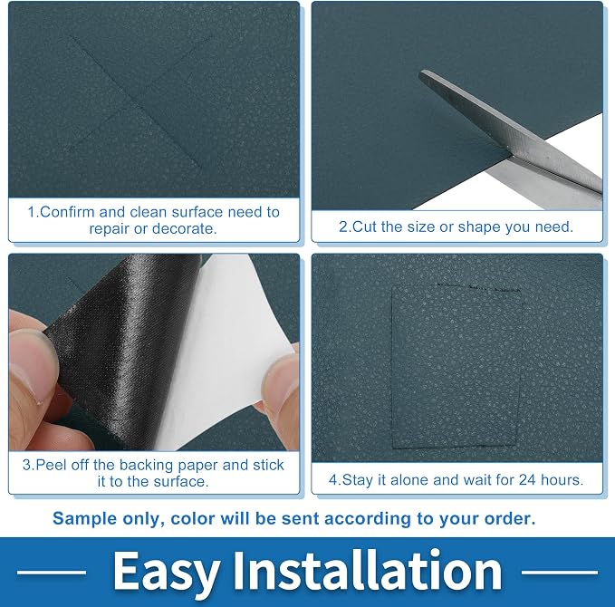 Self Adhesive Leather Repair Patch Strong Stickiness 60"x16" Leather Repair Tape PU Leather Deep Blue 1 Pcs