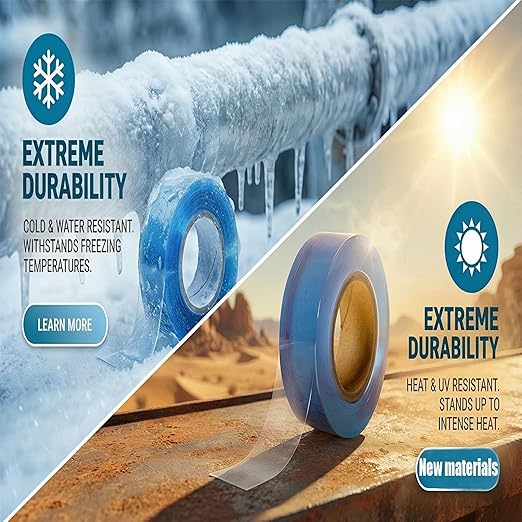 3 Pack Self-Fusing Non-Adhesive Vinyl Wrap Amazing Tape, 150FT Total, Waterproof No Residue Multi-Use Tape for Emergency Plumbing Repair, Outdoor Camping, Automotive, DIY & Home Tool(3 Pack)
