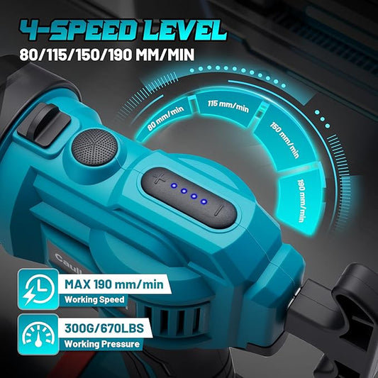 Electric Caulking Gun Compatible with Makita18V-21V Batteries, 4 Adjustable Speeds up to 190 mm/min, 450LM built-in LED Light, Dripless Caulking Gun Cordless for Filling, Sealing(Tool only)