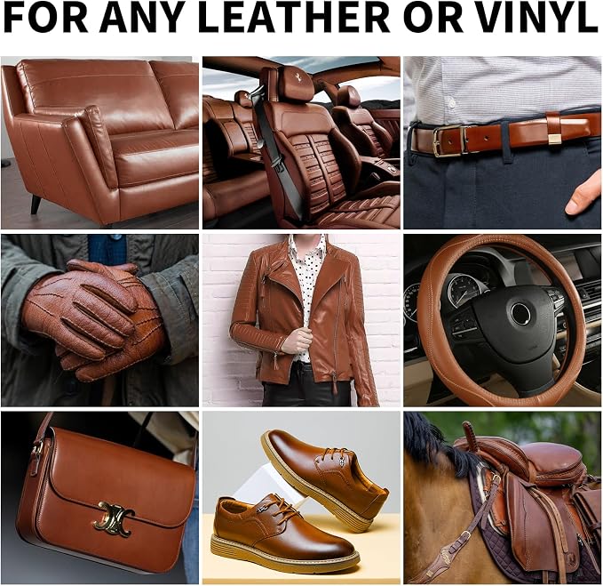 Leather Recoloring Balm, 12oz Large Size Leather Dye, Color Restorer, Scratch Repair, Furniture & Couch Restorer Kit, Repair Kit for Furniture(Light Brown)