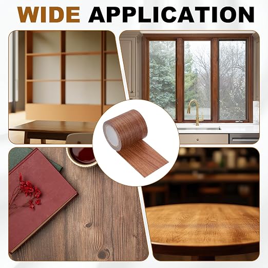 uxcell Wood Grain Repair Tape, 2.2" x 15ft Self Adhesive Wood Grain Colored Duct Tape Waterproof Repair Patch for Furniture Floor Scratch Fix, Baseboards, DIY Decor, Chocolate Pine