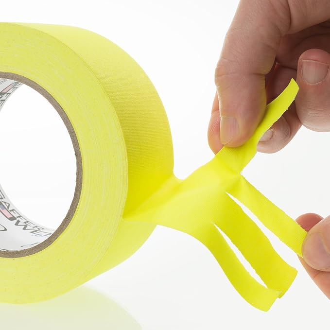 Gaffer Power Sunshine Yellow Gaffer Tape 2” x 30 Yards – No Residue, High Visibility, Made in USA, Non-Reflective Matte Cloth Tape for Floor Marking, Safety, Stage & Cable Management