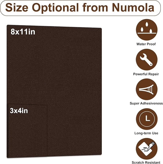 Numola Leather Repair Patch 8×11 inch Self-Adhesive Leather Repair Tape, Scratch/Holes Vinyl Repair Kit for Couch, Car Seat, Sofas, DIY Furniture Upholstery, Chair, Jackets, First-aid (Medium Brown)
