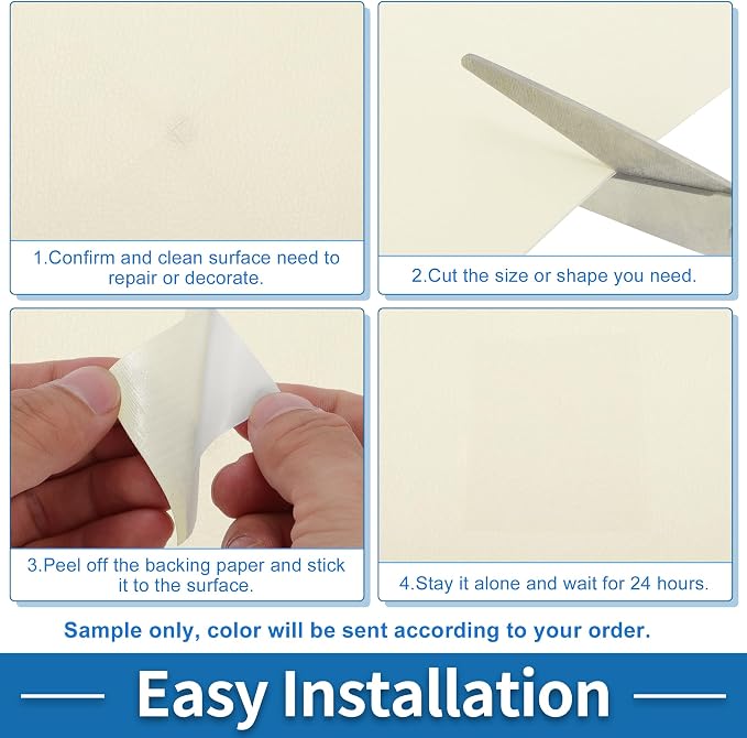 Self Adhesive Leather Repair Patch Strong Stickiness 39"x26.7" Leather Repair Tape PVC Faux Leather Beige White 1 Pcs
