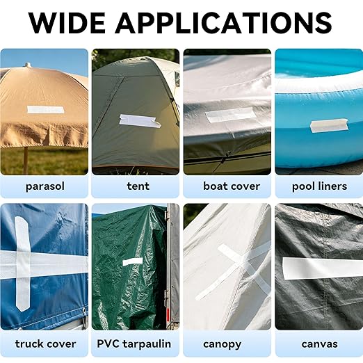 RV Awning Repair Tape: 3" x 30FT White Fabric Heavy Duty Waterproof Patch Kit for Sail Tent Boat Cover Outdoor Repair