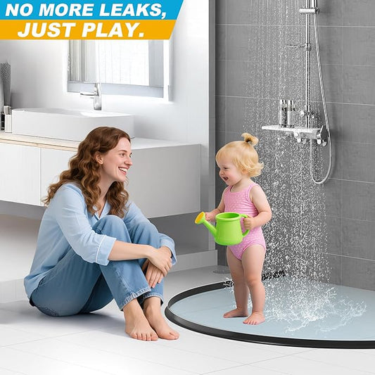 67Inch Shower Threshold Water Dam, Self-Adhesive Silicone Shower Barrier Water Stopper Shower Door Bottom Seal Strip Shower Splash Guard for Bathroom Kitchen Bathtub