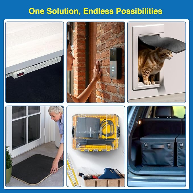 8 Sets Heavy-Duty Adhesive Hook and Loop Strips – 1.2" x 3.2" High-Bond Fastening Strips, Heat-Resistant & Waterproof, Strong Hold for Indoor/Outdoor Mounting on Wall, Glass, Tile, Metal & More