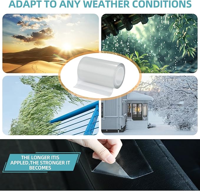 Waterproof Repair Tape,Clear Inflatable Patch Repair Kit for Tent Fabric Awning RV Roof Underbelly Tarp Sail and Boat Cover Outdoor Repair Patch