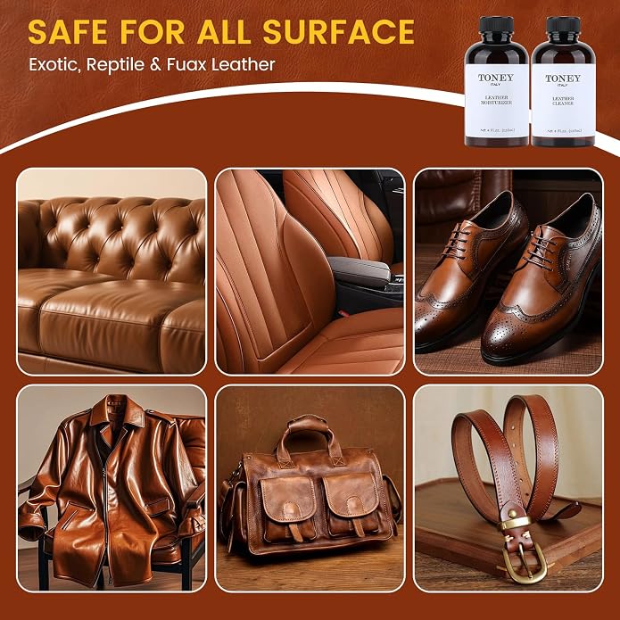 Leather Cleaner & Conditioner Kit,Leather Cleaner,Leather Conditioner,Leather Purse Cleaner & Conditioner Kit,Car Interior Care,Restore Couches,Car Seats & Interior, Jackets, Shoes,Bags for Any Color