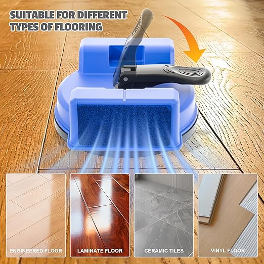 2PCS Floor Gap Fixer Tool, Dual-Side Striking Vacuum Suction Plank Gap Repair Kit with Grip Pads, Quick Fix for Laminate, LVP, Hardwood, Engineered Wood & Tile Floor Expansion Joints
