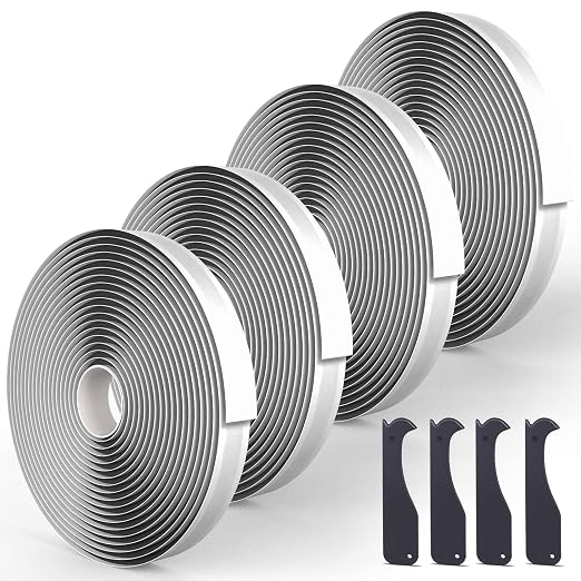 Oleitodh Black Butyl Seal Putty Tape 1 Inch x 30 Feet(4 Pack),Leak Proof Butal Tape for RV Repair, Window, Boat Sealing, Glass and EDPM Rubber Roof Patching