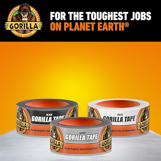 Gorilla Duct Tape, 1.88 in x 10 yd, Silver (Pack of 1) - Utility, Triple Layer Strength, Indoor & Outdoor, Weather Resistant Shell