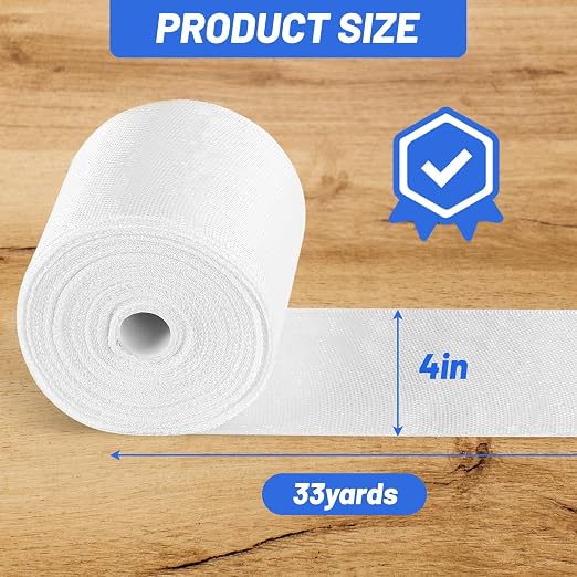 Fiberglass Cloth Tape, 6 oz, 4" Wide by 33 yd, 99FT Non Adhesive Woven Fiberglass Fabric Roll for Repair Reinforced, Joint, Seams, Molding, Insulation