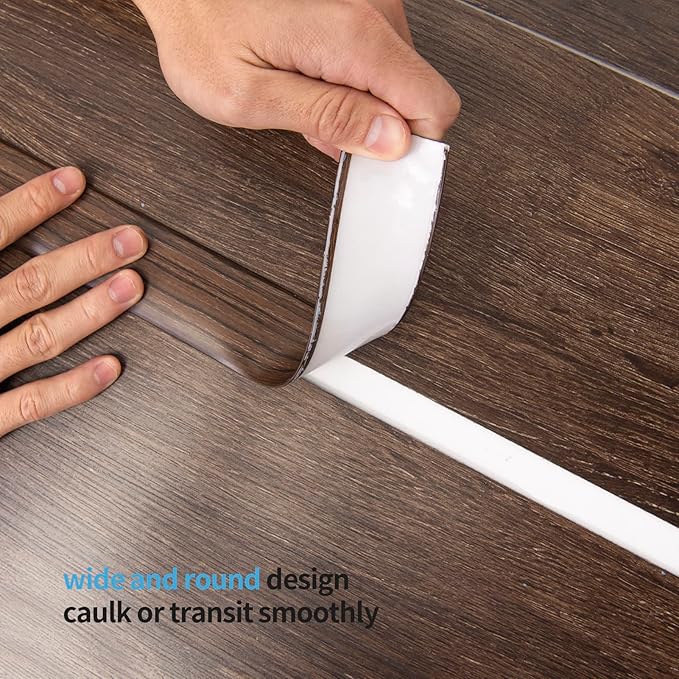 Art3d 4 FT Self Adhesive Vinyl Floor Transition Strip, Laminate Strip Flat Divider for Joining Gaps,Carpet Threshold Transition,Floor Tiles(1.57in, Brown)