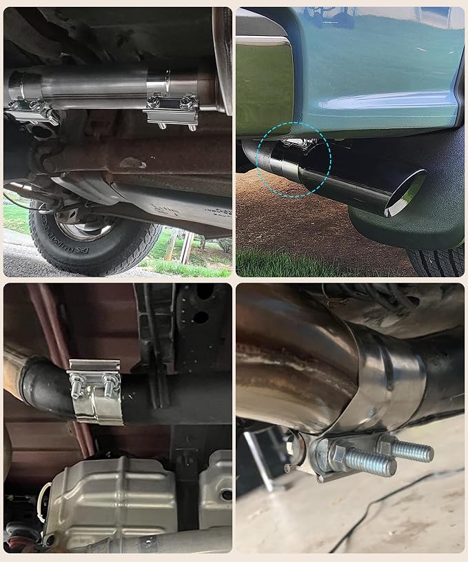 Bylikeho 4-5" Stainless Steel Exhaust Clamp - Lap Joint Coupler Sleeve Band for Exhaust Tubing (2.5")