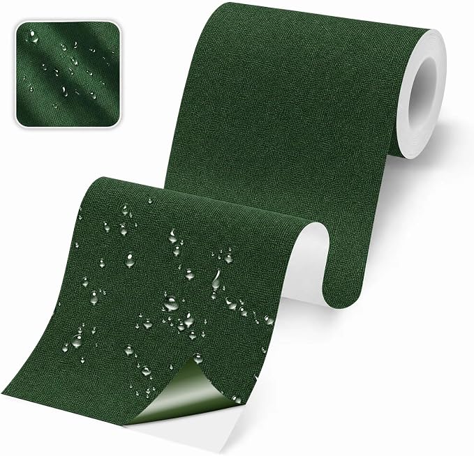 Canvas Repair Tape, Heavy Duty Waterproof Self-Adhesive Fabric Repair Patch for Tent, Sofa, Boat Covers, Chairs, Awning & Camping Outdoor Gear, 3.9"x79", ArmyGreen