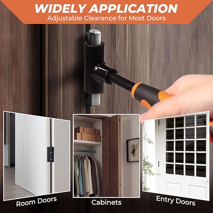 Door Hinge Gap Adjusting Tool Kit,2025 New Upgrade Hinges Gap Adjusting Wrench,4 Size Heavy Duty Steel Door Hinge Repair Tool with Rubber Grip for Alignment Of Doors and Cabinets Etc.