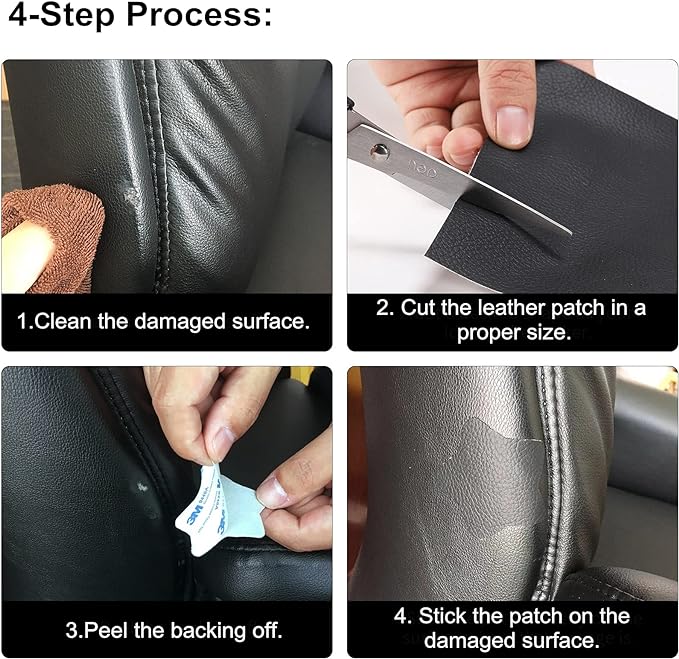 ILOFRI Large Leather Repair Patch Tape Dark Grey 60x17 inch, Durable Self Adhesive Backing, Vinyl and Leather Repair Kit for Couch, Car Seat, Furniture, Upholstery, Sofa - Dark Grey #1