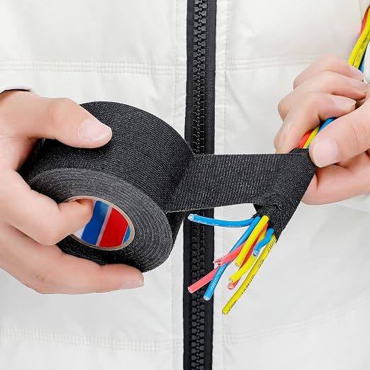 Outus Wire Harness Cloth Electrical Tape Wire Loom Harness Automotive Heat Proof Cloth Tape for Automotive Electrical Wrap Protection Insulation Cable Fixed(2 Roll,2 Inch X 49.2 ft)