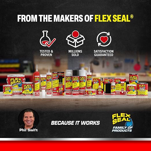 Flex Seal Power Putty, Moldable Waterproof Rubberized Sealant, Instantly Fills Gaps, Cracks, or Holes, Removable Reusable, Works Underwater, Pipes, Marine, Auto, RV, Metal, Plastic, Wood, Black 16 oz