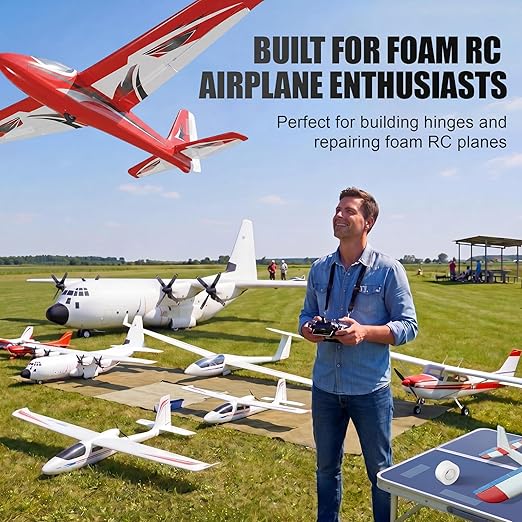 1" x 10 Yards Foam RC Plane Hinge Tape, Model Airplane Hinge Control Surface Tape for Aileron Elevator Rudder, Flexible Transparent Adhesive for Foam RC Airplane Repair, 1 Roll
