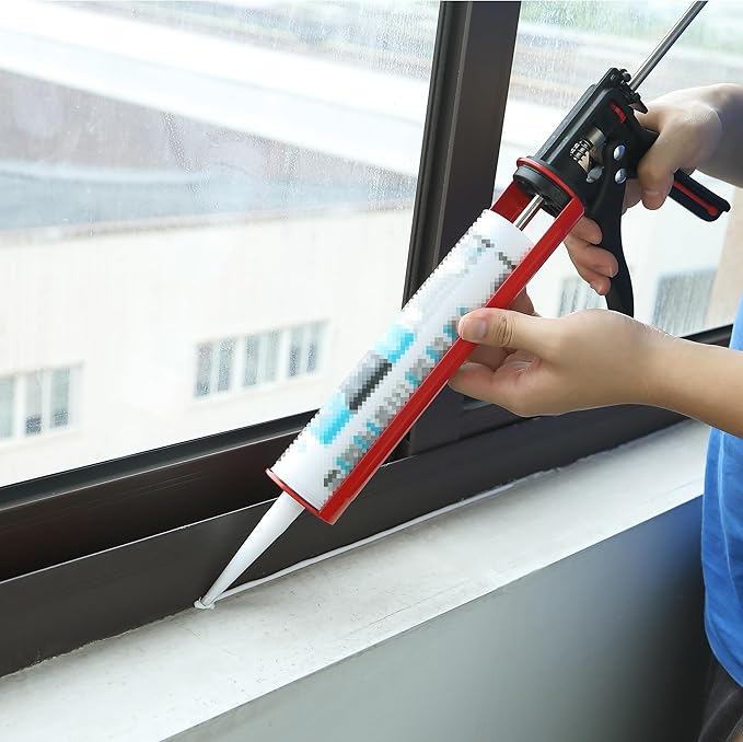 Bates- Caulking Gun, 25:1 Thrust Ratio, Black & Red, Heavy Duty Caulk Gun No Drip
