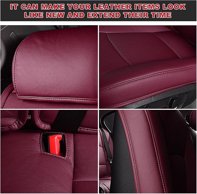 2 PCS Leather Repair Patch Tape, 4 x 8 Inch Self-Adhesive PU Vinyl Repair Patch Kit, Universal Waterproof DIY Leather Repair Tape for Car Seat Furniture Couch Chair (Wine Red)