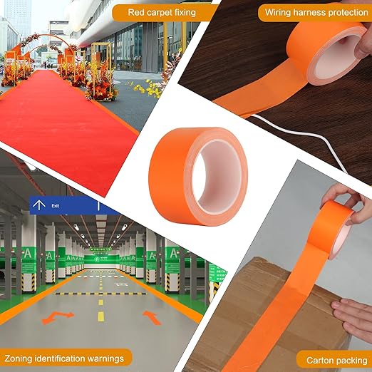 Orange Duct Tape 2 Pack, Heavy Duty Waterproof Cloth Tape, Hand-Tearable Multi-Purpose Repair Tape for Home, Camping, DIY and Industrial Use, No Residue, 2 Inch x 20 Yards