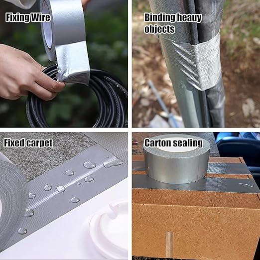 3 Pack Sliver Duct Tape , Waterproof Heavy Duty Duct Tape,Strong Adhesive garyTape Bulk for Indoor Outdoor Repairs Tear by Hand, 60 Yards x 2 Inch Total,Bulk Value for Repairs