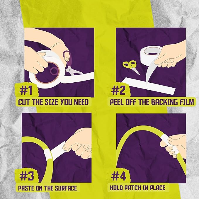 ATack Waterproof Patch and Seal Tape, White, 4 Inches x 10 Feet, Water Barrier Tape for Stop Leak Repair on Pipes, Chimney, Roof, Boat, and HVAC