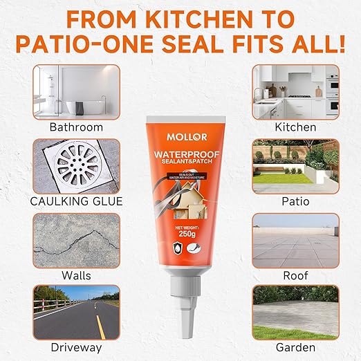 Concrete Crack Filler, Heavy-Duty Cement Crack Filler, Self Leveling Concrete Sealer for Driveway, Walkway, Patio, Waterproof Outdoor Caulking Glue, Gray, 8.8 Floz