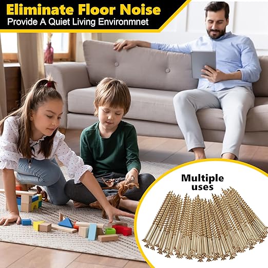 Dreyoo 50 Pcs Repair Floor Screws, Universal Screws for Floor Repair Fit Hardwood/Vinyl/Carpets, Wood Gap Fixer Compatible with 3233, Bolt Assortment Sets