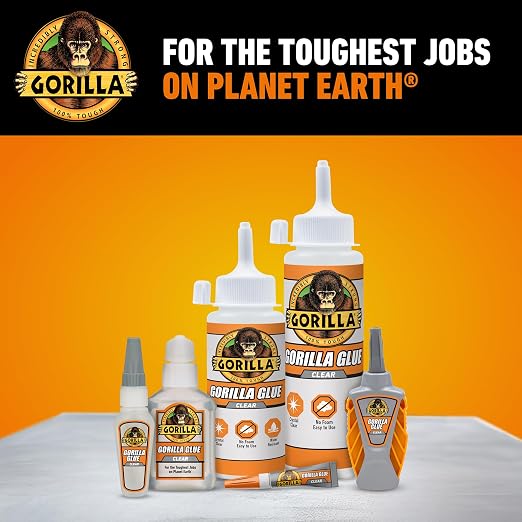 Gorilla Clear Glue, Four 3 Gram Tubes (Pack of 1) - Crystal Clear, All Purpose, and Water Resistant