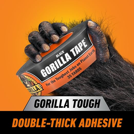 Gorilla Duct Tape, Black Tape, 1.88" x 35 yd (Pallet of 756 Rolls) - Heavy Duty and Weather Resistant for Indoor or Outdoor