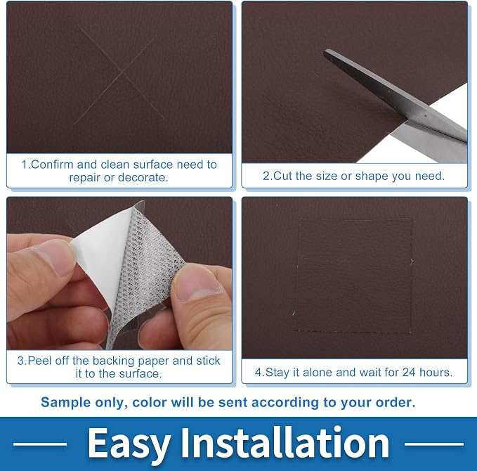 Self Adhesive Leather Repair Patch Strong Stickiness 19.6"x27.5" Leather Repair Tape PVC Faux Leather Deep Brown 1 Pcs