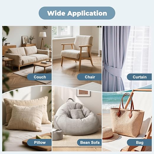 BESEZX Linen Fabric Repair Patch,3 PCS 9 * 11 Inch Self-Adhesive Couch Fabric Patch for Furniture, Sofa, Chair, Upholstery.(Fine,Off White)