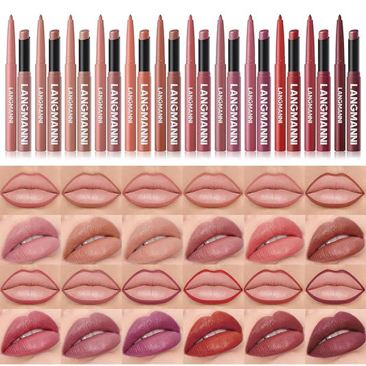 12Pcs Matte Lipstick + Lip Liner Pens Lip Combo Sets, Creamy Matte Lip Makeup Kit Long-Lasting Waterproof, Smudge-Proof Highly Pigmented Formula, Neutral & Nude Shades Makeup Set (Everyday Nudes Set)