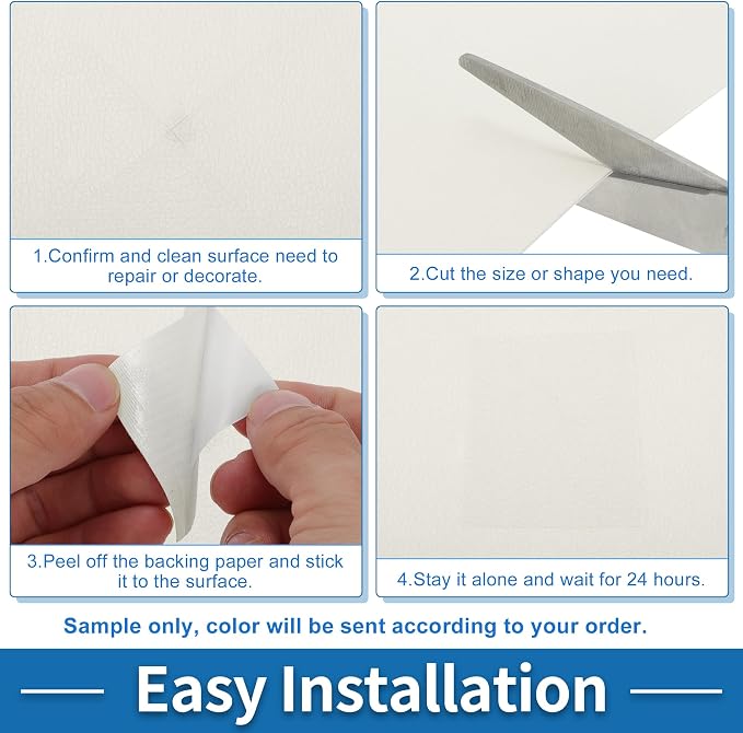 Self Adhesive Leather Repair Patch Strong Stickiness 19.6"x39" Leather Repair Tape PVC Faux Leather White 1 Pcs