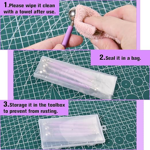 SPEEDWOX 4pcs Caulking Tool Set Metal Ball Modeling Tools Double Ended 8 Ball for Tile Grout Tile Finishing DIY Crafts Ceramics Clay Sculpting and Cake Decorating with Storage Case Floor Joint Repair
