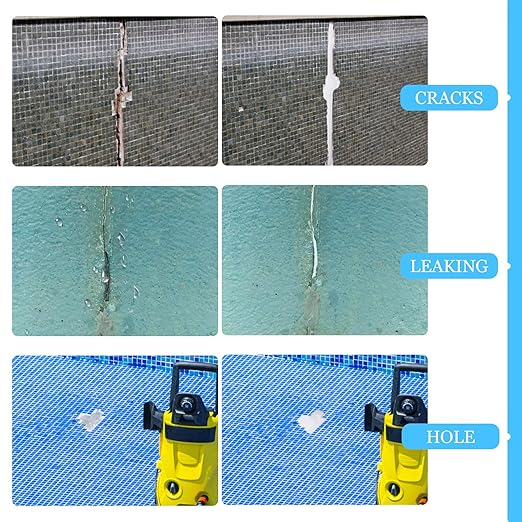 Pool Putty - 2 Part Epoxy Pool Putty for Leaks Underwater or Above, 10oz Pool Leak Sealer for Fixing Leaks, Cracks, Epoxy Pool Repair Kit for Tile, Concrete, Fiberglass, Cement and Other Surfaces