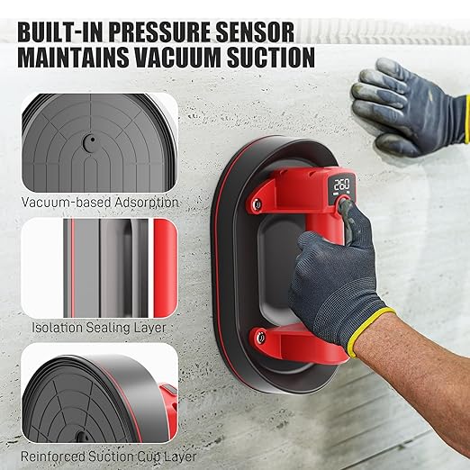 Electric Suction Cup Floor Gap Repair, Flooring Tools for Gap Fixing and Repair, for Laminate Vinyl Hardwood Plank, Professional Installation Kit with Automatic Suction Grabber to Fix Gaps Easily