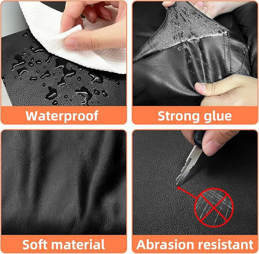 DXBULL Large Leather Repair Patch 35.4x78.7 inch Repair Tape Self-Adhesive for Furniture Sofas Car Seats Chair Couches Handbags Jackets Decorative Home Hotel Wall (Khaki)