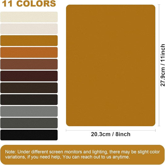 IANZE 2Pcs Leather Repair Patch, Self Adhesive Leather Repair Patch for Car Seats, Couches, Furniture, Sofa, Handbags, Office Chair (Tan)
