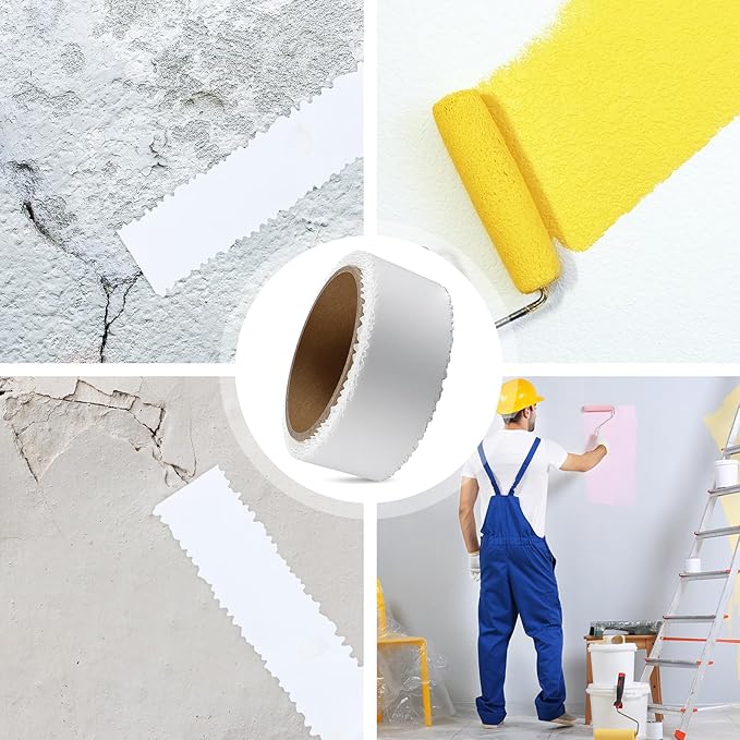 Self Adhesive Crack Repair Tape Drywall Joint Tape Patch Wall Seam Patch Heavy Duty Smooth Roll for Concrete Repair, White (2'' X 50')