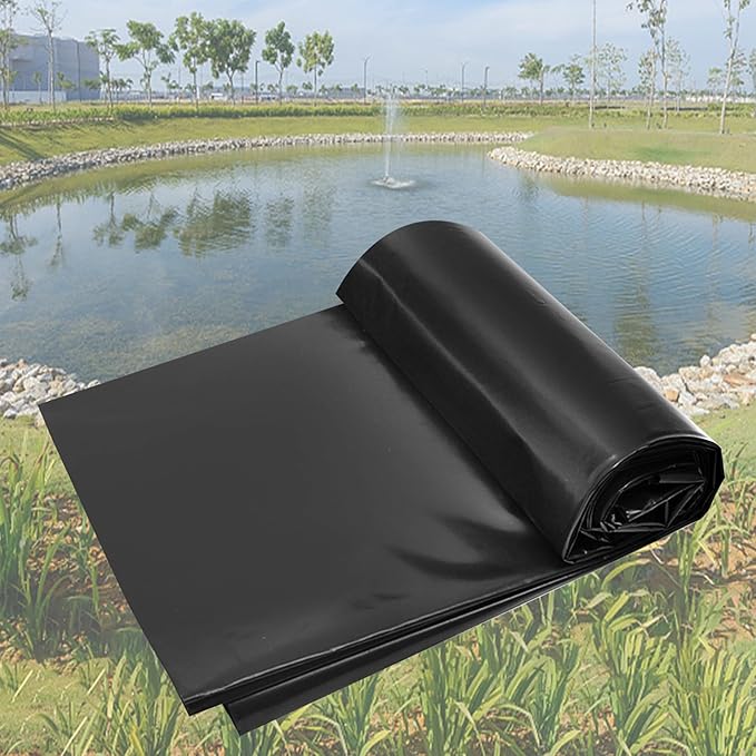 Adroiteet 10 x 10 FT Pond Liner, 20 Mil Fish Pond HDPE Liner, Pond Liners for Outdoor Ponds, Koi Ponds, Garden Fountain, Waterfall