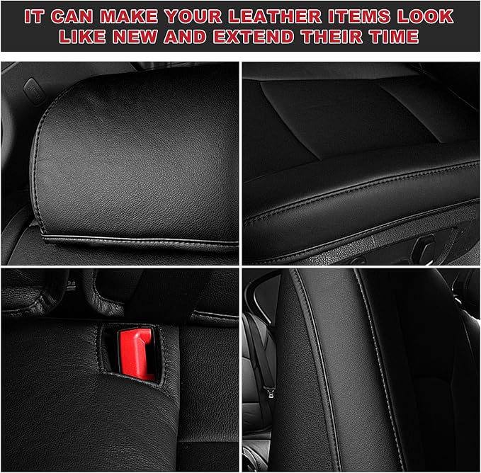 2 PCS Leather Repair Patch Tape, 4 x 8 Inch Self-Adhesive PU Vinyl Repair Patch Kit, Universal Waterproof DIY Leather Repair Tape for Car Seat Furniture Couch Chair (Black)
