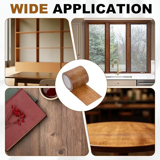 uxcell 2 Pcs Wood Grain Repair Tape, 2.2" x 15ft Self Adhesive Wood Grain Colored Duct Tape Waterproof Repair Patch for Furniture Floor Scratch Fix, Baseboards, DIY Decor, Mahogany