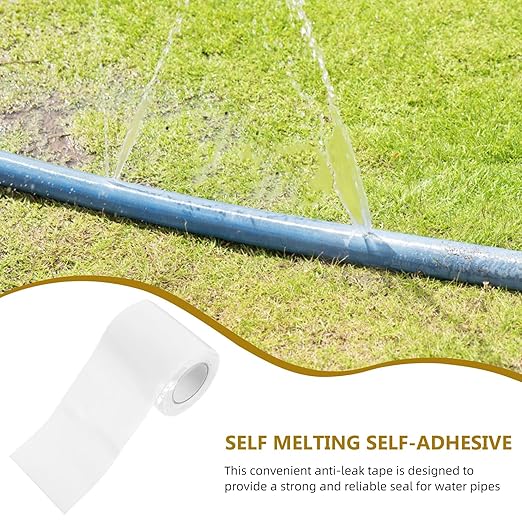 Water-Resistant Silicone Rubber Plumbers Tape 5cm X 1m, Self-Adhesive Leak Repair Tape for Hose and Pipe Sealing, Strong Waterproof Hose Leak Repair for Emergency Pipe Fixing