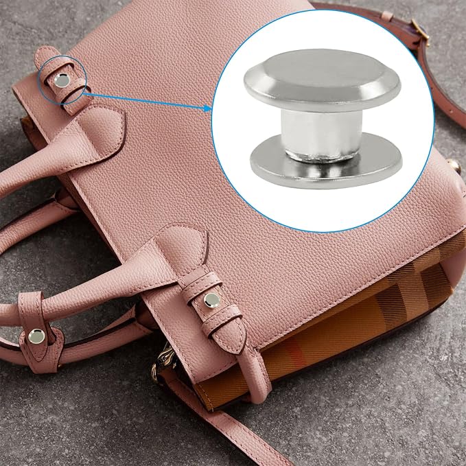 60 Sets Silver Chicago Screws, M5*4mm Leather Rivets Screw Rivets Buttons DIY Leather Trim Craft Bookbinding for Decorate Repair Belt Bag Shoes Purse